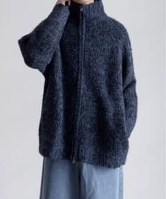 Casper john Wool mix drivers knit ブルーのサムネイル