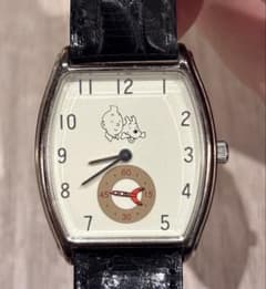 最終価格❣️稼働 TINTIN タンタン 腕時計 限定品 ロケット秒針 電池