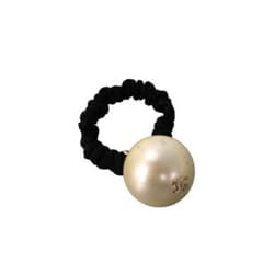 シャネル ヘアアクセサリー ヘアゴム シュシュ ココ F15V フェイクパール 本物 □シャネル□ ヘアゴム ココマーク フェイク パール F17 V