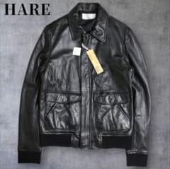 【タグ付】A-2 HARE ハレ　ラムレザー　羊革　　ジャケット ブルゾン　短丈 HARE（ハレ） フェイク レザージャケット S ダークブラウン メンズ ジャケット・アウター