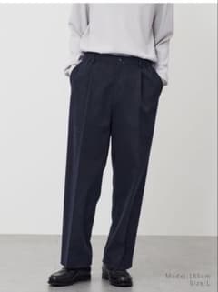 PLSTプレシャスニットメルトンワイドパンツ S ネイビー秋冬／ウール調／ワイドのサムネイル