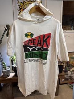 希少 90s CROSS COLOURS SPEAK YO MIND フードTのサムネイル
