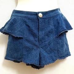 リズリサ フリルショートパンツ バラ柄ショートパンツ デニムショート