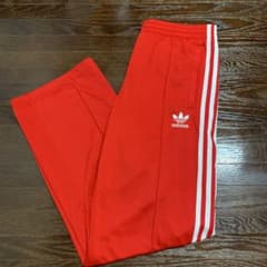 美品　adidas トラックパンツ ジャージ　センタープリーツ　古着　ストレートのサムネイル