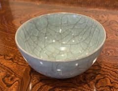 檜垣伸行作 青磁氷裂茶碗 共箱 M255 - メルカリ