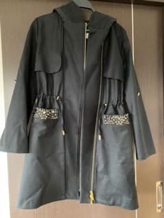 Rady フード付き ビジューロングコート 黒のサムネイル