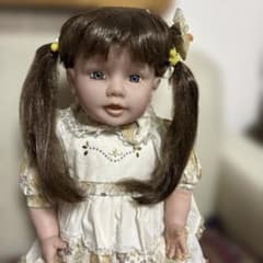 昭和レトロ人形　リボーンドール　アンティークドール 西洋のお人形さんツインテール ビスクドール アンティークドール