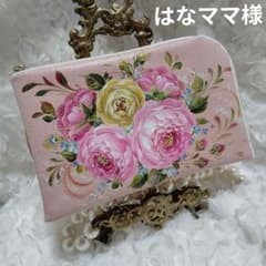 ピンク 花柄 フェイクレザー マルチケース トールペイント ばら はなママ様ご専用♥トールペイント薔薇マルチケース - メルカリ