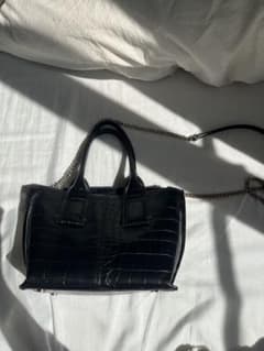 ZARA クロコ調 2WAY ショルダーバッグ ブラックのサムネイル