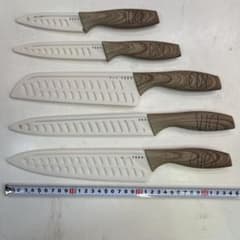 7765【未使用品】Rae Dunn ステンレス製ナイフ5本セット 鞘付き 7765【未使用品】Rae Dunn ステンレス製ナイフ5本セット 鞘付き - メルカリ
