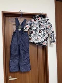 子ども用デニム調防水オーバーオール スノーボードウェアのサムネイル