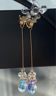 ハンドメイド イヤリング ドロップ型 チェコガラスのサムネイル