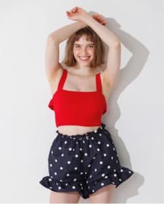 Rosymonster ロージーモンスター ドットフリルショートパンツ ネイビー 新品タグ付 Rosymonster ドットフリルショートパンツ ネイビー - メルカリ