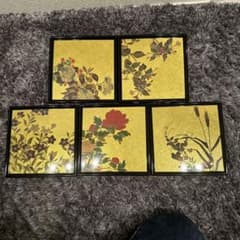 エ*ド様 【金沢箔一】 金箔 プレート 銘々皿 トレー 5客 薔薇 お土産
