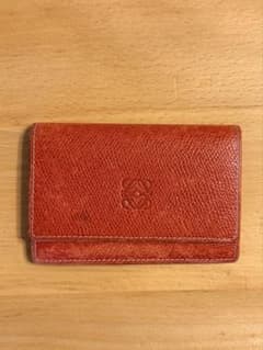 LOEWE 名刺入れ カードケース レザー 赤 - メルカリ