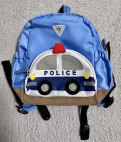 子供用　パトカー風青いリュックのサムネイル