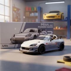 POP RACE 1/64 パンデム S2000 白【新品】
