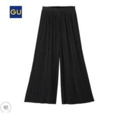 GU イージープリーツパラッツォパンツ ガウチョ　ブラックのサムネイル