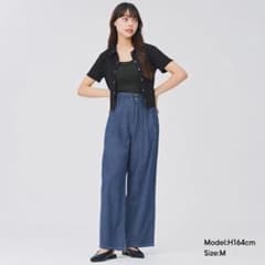 ライトデニムワイドタックパンツのサムネイル