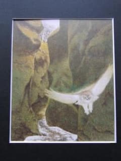 岩橋英遠、【苔の洞門】、希少な大判額装用画集より、美品、日本人画家 岩橋英遠、【苔の洞門】、希少な大判額装用画集より、美品、日本人画家