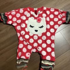 ロンパース 猫 ドット70cmのサムネイル