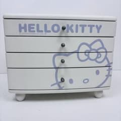 【希少】サンリオ　ハローキティ　木製4段ジュエリーケース　ミニチェスト 希少】サンリオ ハローキティ 木製4段ジュエリーケース ミニチェスト