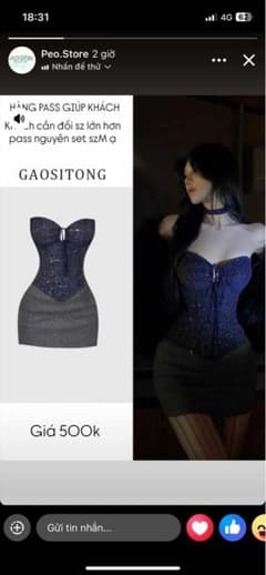 GAOSITONG ダークブルー コルセットブラのサムネイル