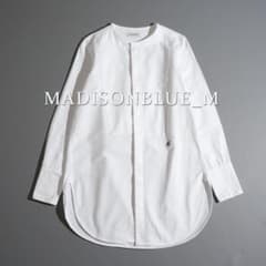 ❤*︎様 452h*美品 マディソンブルー コットン ノーカラー オックスフォー 452h*美品 マディソンブルー コットン ノーカラー オックスフォード