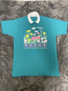 90s USA製 襟付きTシャツ XL モントレー 花柄 レトロ ガーリーのサムネイル