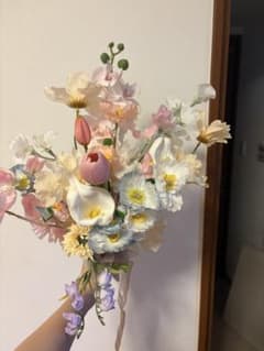 値下げ中！　パステルカラー 造花ブーケ 結婚式のサムネイル