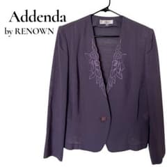 アデンダ レナウン シアー テーラードジャケット 刺繍 パープル