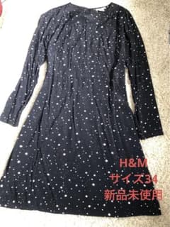 H&M ワンピース 星柄 黒 新品未使用のサムネイル