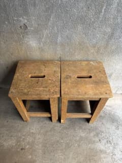 図工椅子 角椅子 角スツール 昭和レトロ ビンテージ 2個セット - メルカリ