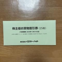イエローハット 株主様お買物割引券 7500円分 25枚のサムネイル