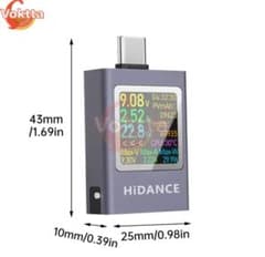 USB Type-C 테스터 DC 전류 전압계 DC 4.5-50V,0-12A