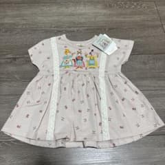 【新品】布川愛子　トップス　花柄　猫　うさぎ　フリル　110