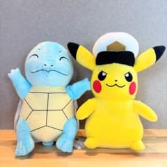 ポケットモンスター　めちゃもふぐっと　キャプテンピカチュウ、ゼニガメ　ぬいぐるみ