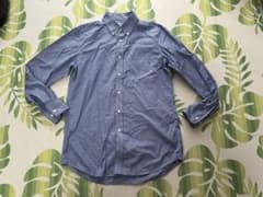 UNIQLO ギンガムチェック ボタンダウンシャツ ネイビー M