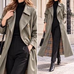 美品 バーバリーズ ダブルブレストロングコート 11AR ロング ノバ