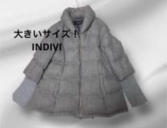 大きいサイズINDIVI/インディヴィ/リブ切り替えダウンジャケット44A 