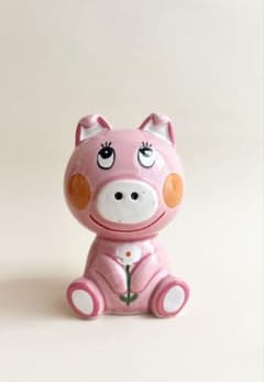昭和レトロ 内藤ルネ ファンシー 陶器 ブタ 貯金箱 - メルカリ