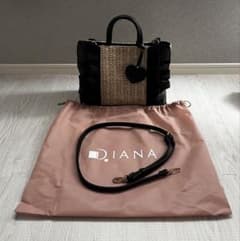 美品】DIANA ダイアナ フリルトート かごバッグ 黒 2way ショルダー