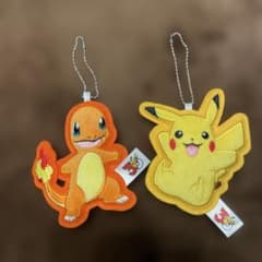 ポケモン 30周年記念 ワッペンチャーム　刺繍キーホルダー ピカチュウ ヒトカゲ