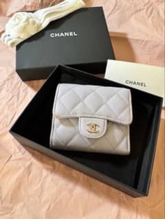 確実正規品 CHANELキャビアスキン三つ折り財布 パープル - メルカリ