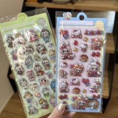 くま　ぬいぐるみ　キティ　ぷくぷくシール　立体シール　ウォーターシール