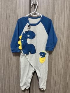 【シーン】恐竜デザイン 長袖ロンパース カバーオール