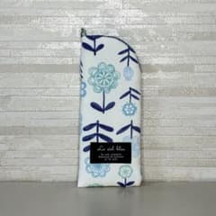 ハンドメイド メガネケース ブルー 花柄のサムネイル