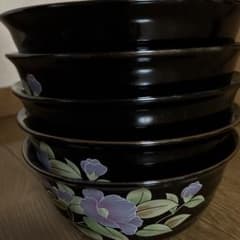 花柄 丼 5客セット 漆器風 - メルカリ