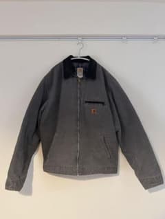 Carhartt ワークジャケット フェード グレー USA製 短丈 古着j01 