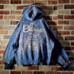 レア！Stussy ステューシー ワールドツアー ブリーチ加工 パーカー 